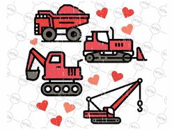 kids valentines day construction trucks funny boys kids toddler png, valentines day construction trucks svg, digital dow