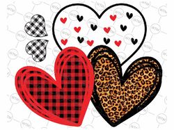 girls valentines day hearts love leopard red plaid png, cheetah leopard love heart png, digital download