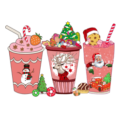 pink santa christmas coffee png, christmas coffee png, coffee xmas png, coffee png, christmas png, instant download