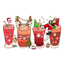 santa christmas coffee latte png, santa coffee xmas png, christmas coffee png, coffee png, christmas png, instant downlo