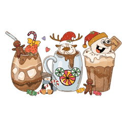 christmas santa snowman png, santa coffee xmas png, christmas coffee png, christmas png, instant download