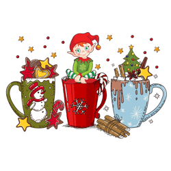 elf coffee christmas png, elf coffee xmas png, snowman christmas coffee png, christmas png, instant download