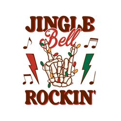 jingle bell rockin retro christmas skeleton hand svg file