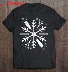 Funny Barber Shirt Christmas Snowflake Gift Hair Stylist Shirt, Christmas Sweaters Mens Sale  Wear Love, Share Beauty