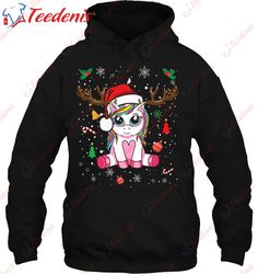 cute christmas smiling sunglasses emoji santa hat and scarf shirt, mens funny christmas sweaters for adults  wear love,