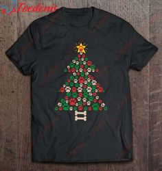 Cute Dog Paws Print Christmas Tree - Paw Print Star Top Shirt, Christmas Shirts Mens Sale  Wear Love, Share Beauty