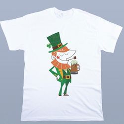 mid century leprechaun patricks day shirt