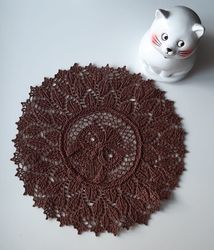 wise owl decorative crocheted napkin