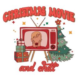 funny retro christmas movie and chill svg digital cricut file