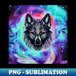 galaxy wolf - exclusive png sublimation download - perfect for sublimation art