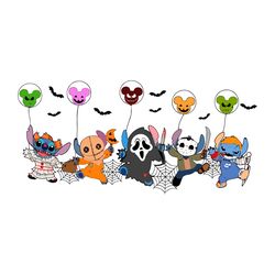 stitch horror mouse cartoon balloon halloween svg