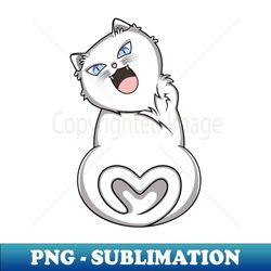 white cat meowing love - decorative sublimation png file - defying the norms