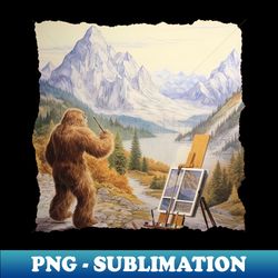 bigfoot's landscape adventure, funny bigfoot, sasquatch - modern sublimation png file - boost your success with this inspirational png download