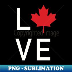 canada love design with canadian maple leaf -wht - vintage sublimation png download - perfect for sublimation art