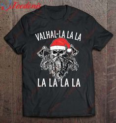 fa la 8 valhalla santa hat viking skull christmas pajamas shirt, christmas sweaters on sale  wear love, share beauty
