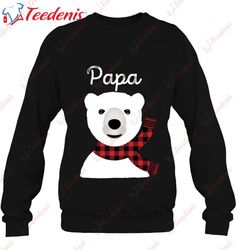 family matching christmas shirt buffalo plaid papa bear gift t-shirt, christmas family shirt ideas  wear love, share bea