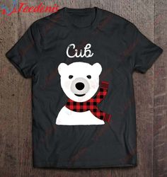 family matching christmas tshirt kids buffalo plaid bear cub shirt, mens funny christmas sweaters for adults  wear love,