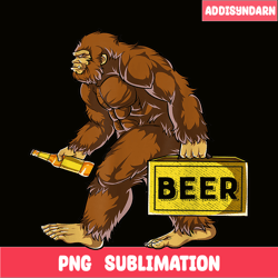 bigfoot with beer png funny sasquatch png drinking party png