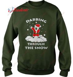 dabbing through the snow ugly christmas sweater shirt, funny christmas sweaters mens  wear love, share beauty