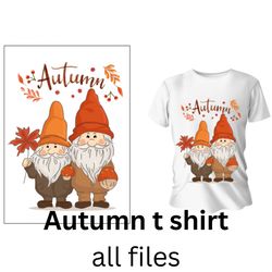 autumn t shirt template cute dwarfs leaves t-shirt svg design, cap svg design , svg sticker