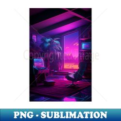 cityscape vibes chill synthwave relax room - stylish sublimation digital download - fashionable and fearless