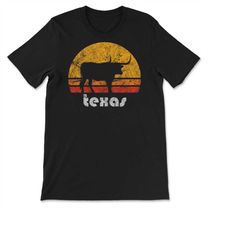 vintage longhorn bull retro sunset texas cowboy & rancher t-shirt, sweatshirt  hoodie