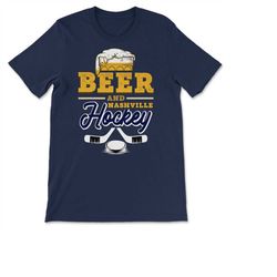 beer and nashville hockey beer drinking hockey fan gameday rink t-shirt, sweatshirt & hoodie