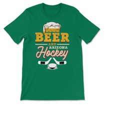 beer and arizona hockey beer drinking hockey fan gameday rink t-shirt, sweatshirt & hoodie