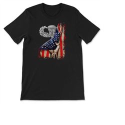 airborne wings us flag pull back military paratrooper gift t-shirt, sweatshirt & hoodie