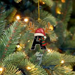 letter name ornament 2023 family ornament custom initial ornament personalized christmas gift