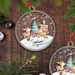 personalized babys first christmas ornament 2023, custom baby 1st christmas gift with name, new baby shower gift