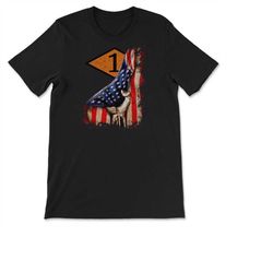 first 1st ranger battalion orange diamond usa flag pull back patriotic military gift t-shirt, sweatshirt & hoodie