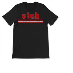 vintage utah retro three stripe weathered  t-shirt, sweatshirt & hoodie