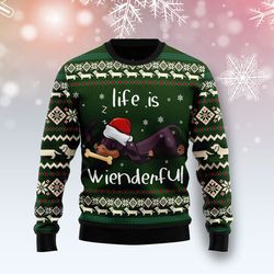 dachshund wienderful sweater, ugly christmas sweater for dog lovers