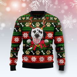 dalmatian funny sweater, ugly christmas sweater for dog lovers