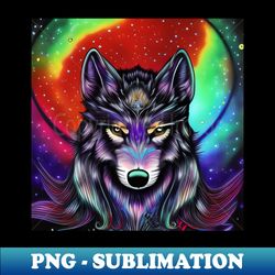 galaxy wolf - instant png sublimation download - unleash your creativity