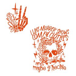 skeleton floral sarcastic i like murder shows svg download
