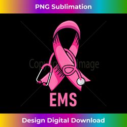 ems life nurse stethoscope pink ribbon heart breast cancer - sublimation-optimized png file - ideal for imaginative endeavors