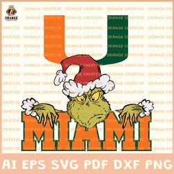 ncaa miami hurricanes svg designs, ncaa miami hurricanes logo svg, grinch file, svg files for cricut silhouette