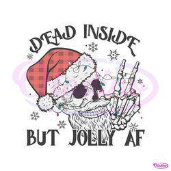 dead inside but jolly af santa skeleton svg file for cricut 2111