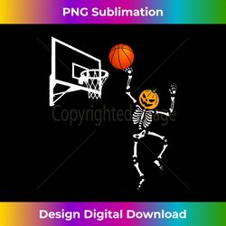 pumpkin skeleton basketball player dunking hoop halloween - luxe sublimation png download - animate your creative concepts