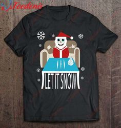Cocaine Santa Let It Snow Christmas Ugly Sweater Pajama Shirt, Funny Christmas Sweaters For Couples  Wear Love, Share Be