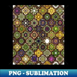 moroccan tile pattern metallic green - instant sublimation digital download - unleash your creativity