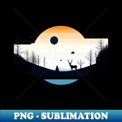 mystic winter landscape with sun moon and planets - png sublimation digital download - unleash your inner rebellion