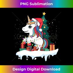 unicorn christmas tree lights santa hat xmas pajamas family long sleeve - chic sublimation digital download - tailor-made for sublimation craftsmanship
