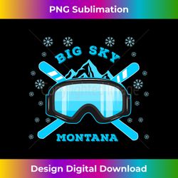 Winter Sport with Ski or Snowboard or Big Sky Montana Long Sleeve - Deluxe PNG Sublimation Download - Rapidly Innovate Your Artistic Vision