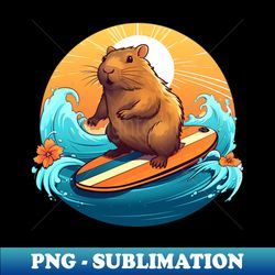 surfing happy capybara - trendy sublimation digital download - vibrant and eye-catching typography