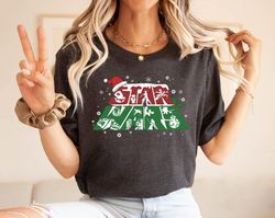 star wars christmas logo santa hat shirt, darth vader millennium falcon disney xmas tee, disney world christmas party, h