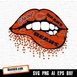 bears lips svg, bears svg, chicago bears svg, bears clipart, bears cricut svg, bears cutting file-nfl svg