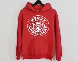 starbucks christmas hoodie, christmas coffee hoodie, womens christmas hoodie, merry christmas hoodie, christmas crewneck